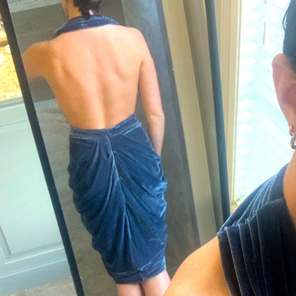 Blue velvet dress